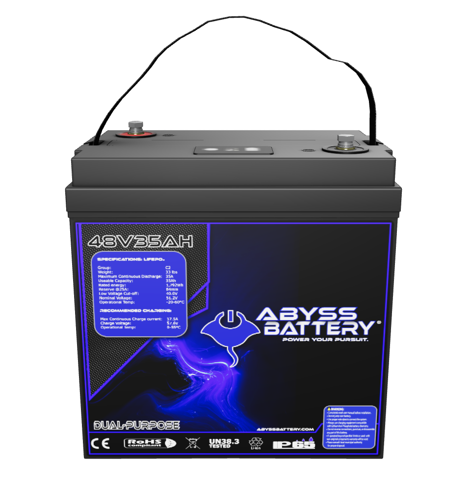 AB-48V35-BT  - ABYSS® 48V 35Ah GC2 Lithium Golf Cart Battery