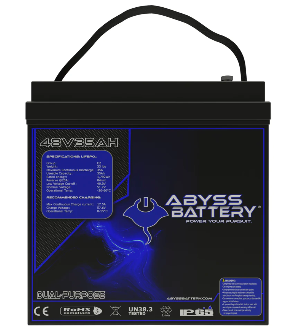 AB-48V35-BT  - ABYSS® 48V 35Ah GC2 Lithium Golf Cart Battery