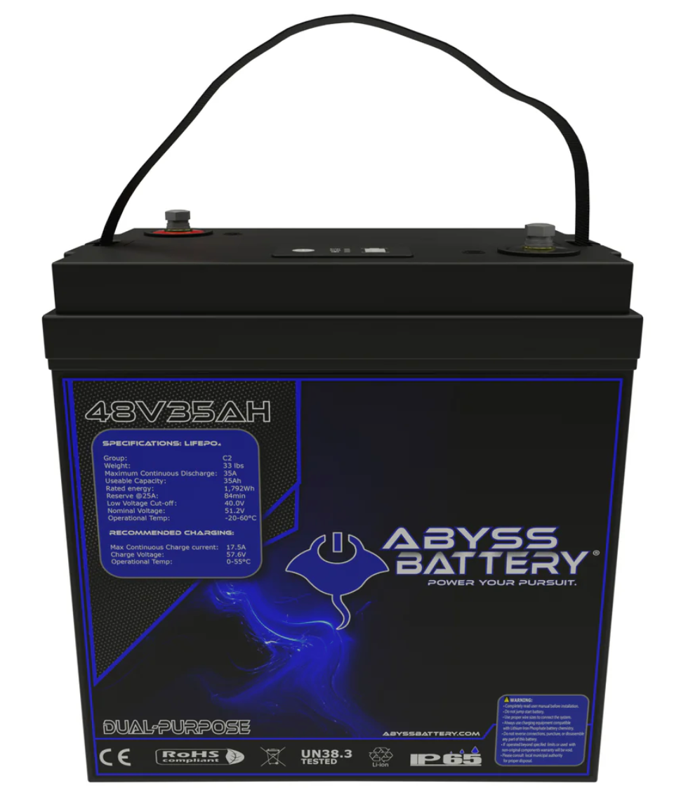 AB-48V35-BT  - ABYSS® 48V 35Ah GC2 Lithium Golf Cart Battery