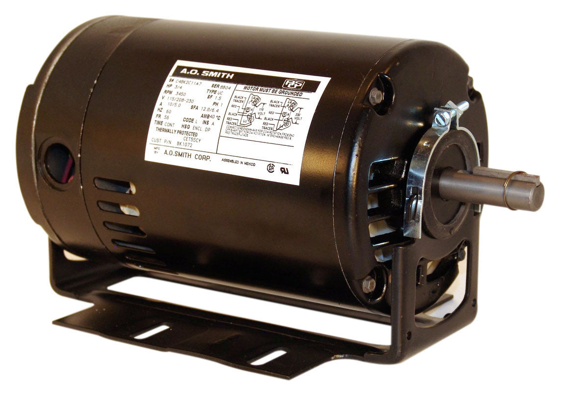 BK1072 (Century) | Fan And Blower Motor | 0.75 HP | 1 Phase | ODP | 3450 RPM | 115/208-230 Volts