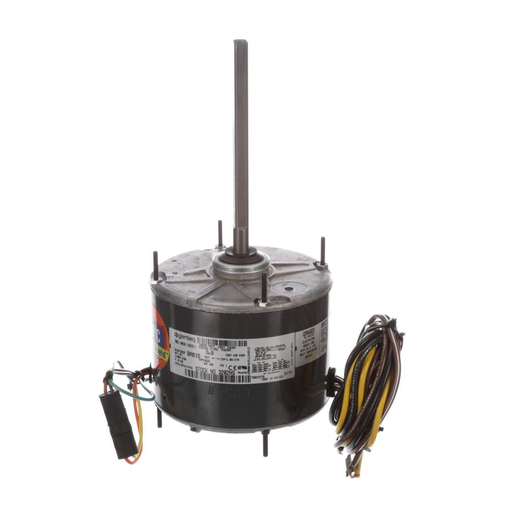 G3202HS (Genteq) | Condenser Fan Motor | 0.13 HP | 1 Phase | TEAO | 825 RPM | 208-230 Volts