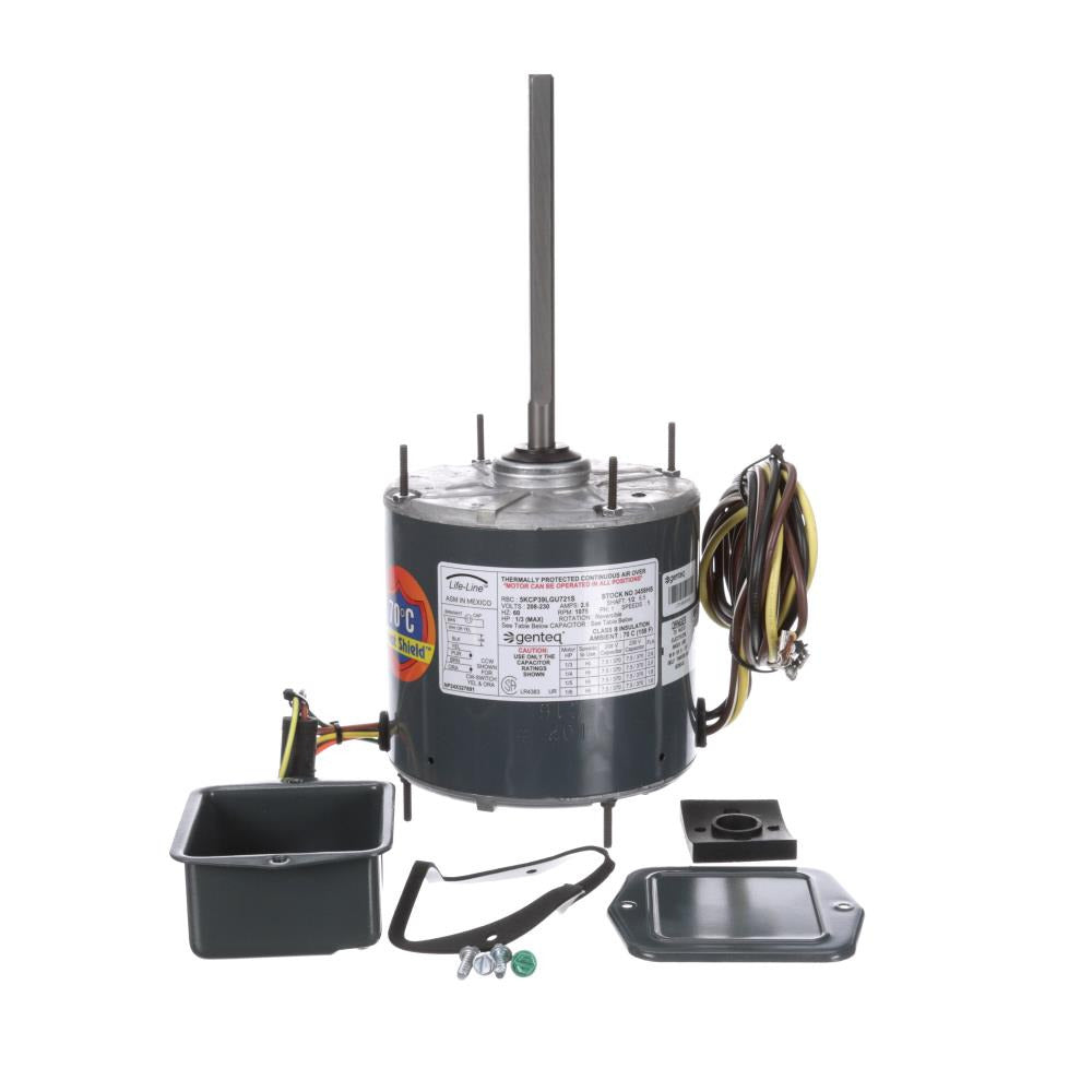 G3458HS (Genteq) | Condenser Fan Motor | 0.33 HP | 1 Phase | TEAO | 1075 RPM | 208-230 Volts
