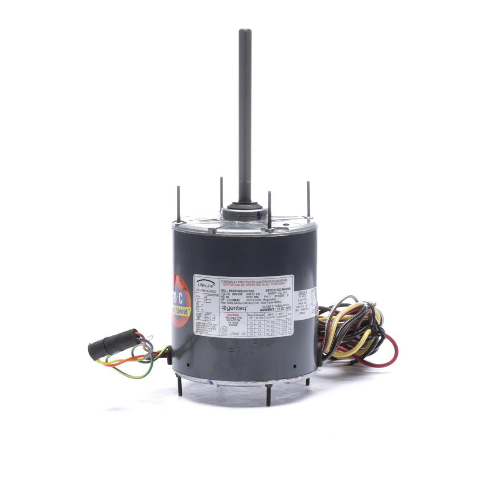 G3469HS (Genteq) | Condenser Fan Motor | 0.33 HP | 1 Phase | TEAO | 825 RPM | 208-230 Volts