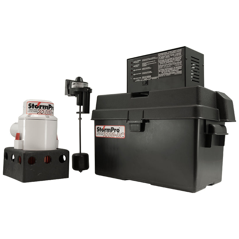 MI20106 (Ion Technologies) | Ion StormPro 2100 DC (2100 GPH/12vDC) - Battery Backup Sump Pump System