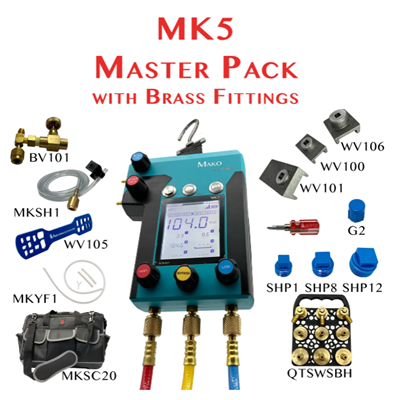 MK5MP_BRASS (Arbiter) | Mako Master Pack With All Accessories | Digital Backflow Test Kit