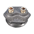 14448 (R.W. Beckett Corp) | Raised Dplx 2X 1/2 X 1/2 (Zinc Pl) | Duplex Tank Bushings | 3-Way Tap With Compression Union | MPT