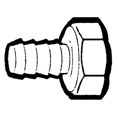 Brs 1055B-16HBFH (Holyoke) | 1'' HB X FH Brass | Female Garden Hose to Hose Barb MP Run Adapter | 1HB X F Hose