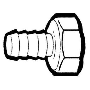 Brs 1055B-6HBFH (Holyoke) | 3/8 HB X FH Brass | Female Garden Hose to Hose Barb MP Run Adapter | 3/8HB X F Hose