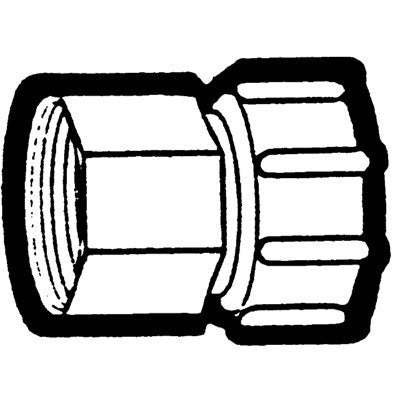 Brs 1055-8FPFH (Holyoke) | 1/2 FP X FH MP Run | Diecast Nut Female Garden Hose to Female Pipe MP Run | 1/2FPT X F Hose