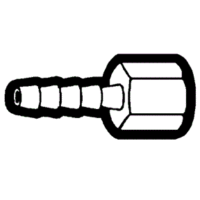 Brs 144-44 (Holyoke) | 1/4X1/4 Solid Fem Barb | Air Line Barb to Female Pipe | 1/4 X 1/4