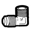 Brs 49-56 (Holyoke) | 5/16X3/8 Flare Male EL | Tube to Male Pipe Elbow Adapter | 5/16 X 3/8
