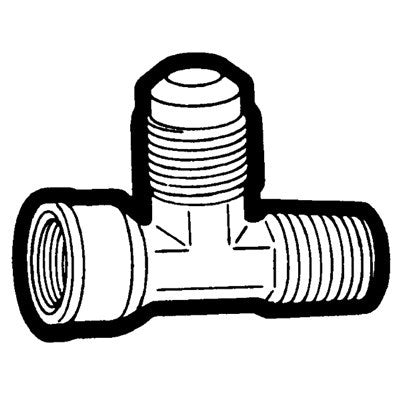 Brs 53-64 (Holyoke) | 3/8X1/4 Flare Service T | Tube to Female X Male Pipe Run Service Tee Adapter | 3/8 X 1/4