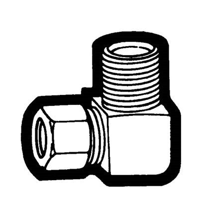 Brs 69-68 (Holyoke) | 3/8X1/2 Compression Male Elbow | Tube to Male Pipe Elbow Adapter | 3/8 X 1/2