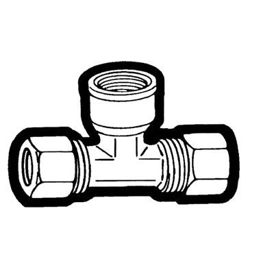 Brs 72FEM-42 (Holyoke) | 1/4X1/8FP Drp Comp Tee | Tube to Female Pipe Drop Tee Adapter | 1/4 X 1/8FP