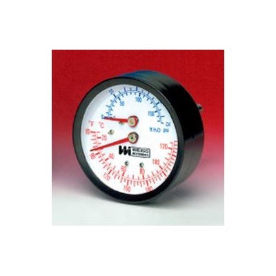 CTP25R (Weiss) | Tridicator 0-75# 60-260F 1/4 Back | Tridicators (Temp/Press)