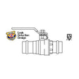 13515 (Parker) | Ball vlv PRS 3/4 250CWP 20-300F FP LF | Press Water Fittings | Ball Valve | Press | 3/4