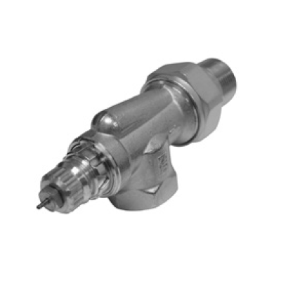 DF013G8018 (Danfoss) | RA 2000 3/4 Side Mount Angle 2.1 CV | Radiator Valves | Automatic Radiator Valve | FPT x MPT Union Tailpiece | 3/4