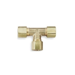 DYNCT-444 (Dynacon) | Compression Tee 1/4 X 1/4 X 1/4 Comp | Tubing Fittings - Pneumatic | Tee | 1/4 X 1/4 X 1/4 Comp | Brass