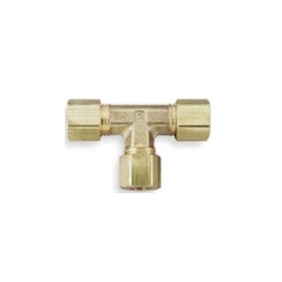 DYNCT-444 (Dynacon) | Compression Tee 1/4 X 1/4 X 1/4 Comp | Tubing Fittings - Pneumatic | Tee | 1/4 X 1/4 X 1/4 Comp | Brass