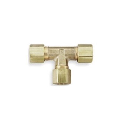 DYNCT-664 (Dynacon) | Compression Tee 3/8 X 3/8 X 1/4 Comp | Tubing Fittings - Pneumatic | Tee | 3/8 X 3/8 X 1/4 Comp | Brass