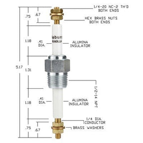 F-240LLH (Auburn) | Auburn Feed-Through Electrode | Electrode