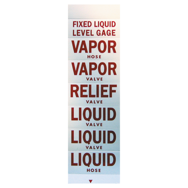 48045 (Mid America Graphics) Decal-Valve Id 1 X 3 Red On White