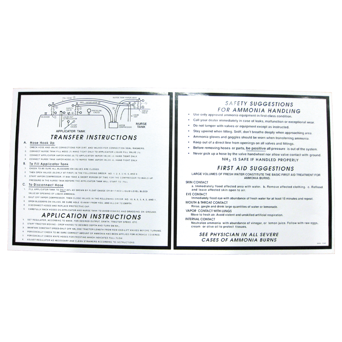 SAF9950 (Mid America Graphics) Decal-Trns/Inst 12-1/2 X 25 Grn On Wht