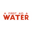 1445 (Mid America Graphics) Decal-First Aid Water 2.5X9 Red On Wht