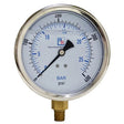 BR201L-404F (Blue Ribbon) | Gauge 0/160 LF 1/4 Bottom 4 | Liquid Filled Pressure Gauge | 1/4