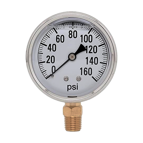 2141GXB160 | Gauge-1/4Mpt Brbtmmt 2-1/2Liq 0-160Psi