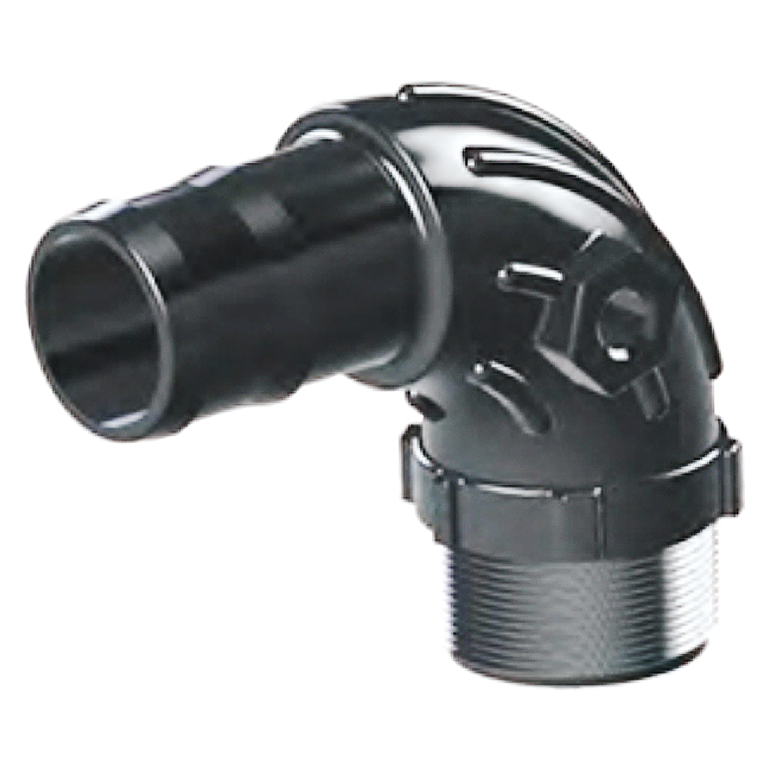 HB300SW90 (Green Leaf) Sweep-Hose Barb Elbow 3 Mnpt X 3 Hb