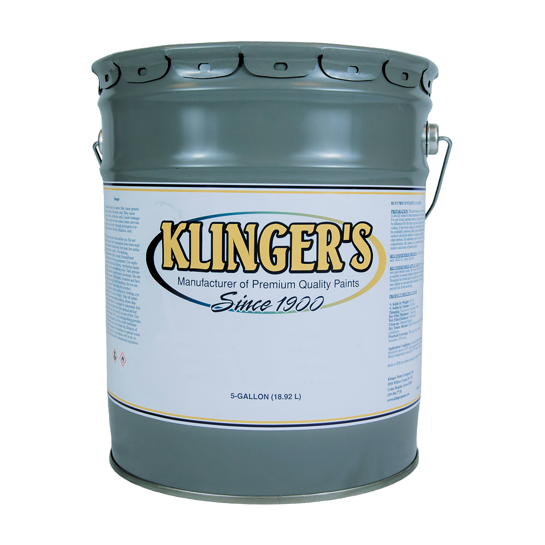 K1888-5 (Klinger Paint) Asphaltum-Blk 5Gal Econy Undrgnd Coat