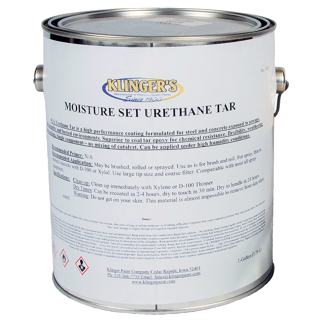 18900 (Klinger Paint) Tar-Ms Urethane Prem Undrgnd Coating Gal