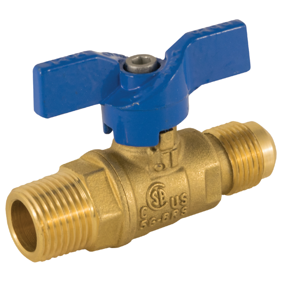 101-702 (Jomar Valve) Valve-Ball 1/2 Mip X 3/8 Fl 2 Pc 600 Wog