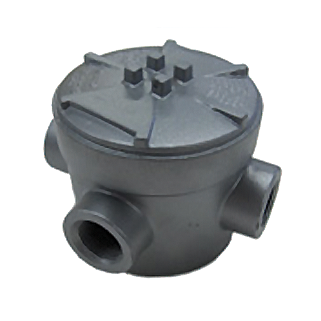 99 17.0061 (Hannay Reels) Junction-Box Red Dot 5 Por Rnd Box/Cover