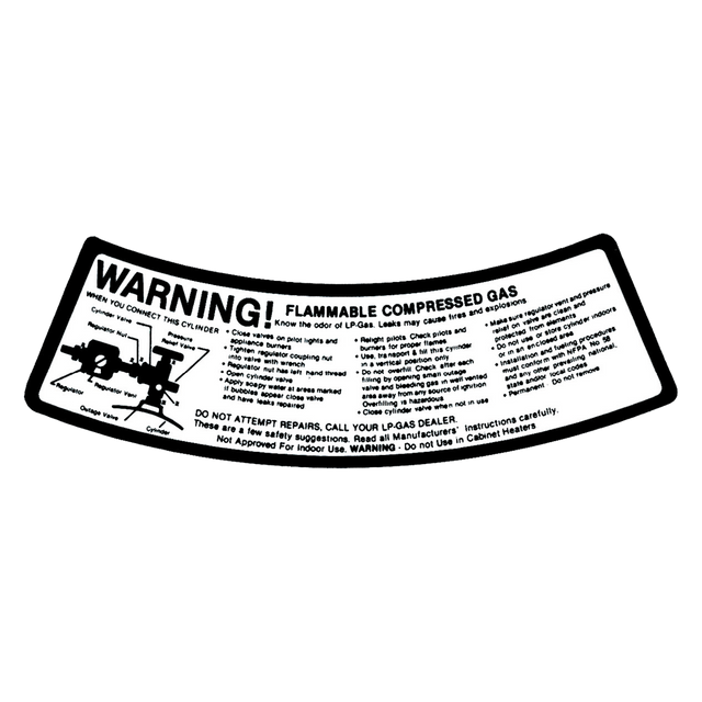 A53 (Douglass) Decal-Vinyl Lp Cyl Warning Blk On Wht