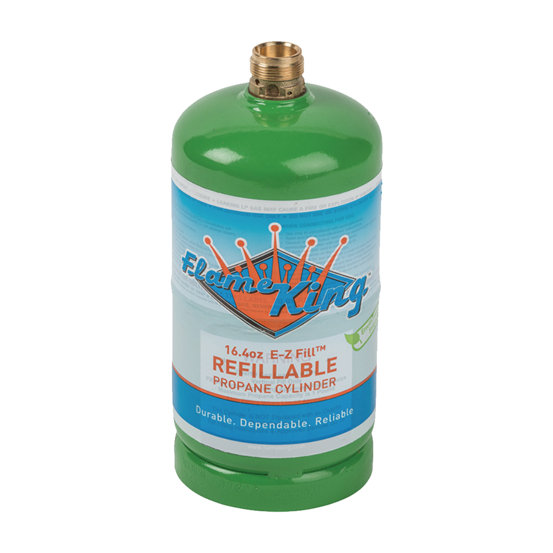 FLMKNG164LP (Flame King) Cylinder-Lp 1Lb (16.4 Oz) Refillable Grn