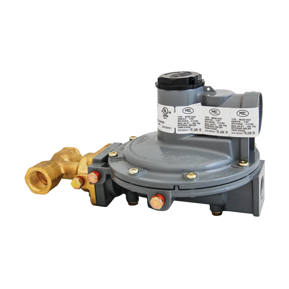 MEGR-1632T-JFF (Marshall Excelsior) Regulator-Intg Fpol X 3/4Fpt 11Wc Tee In