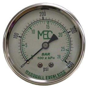 MEJ526 (Marshall Excelsior) Gauge-1/4Mpt Ss Bckmt 2-1/2 Liq 0-400Psi