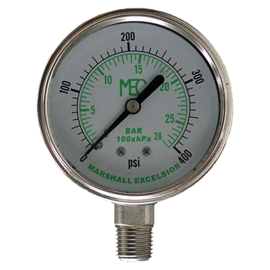 MEJ542 (Marshall Excelsior) Gauge-1/4Mpt Ss Btm Mt 2-1/2Liq 0-400Psi