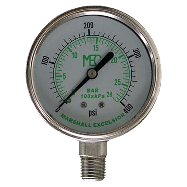 MEJ542 (Marshall Excelsior) Gauge-1/4Mpt Ss Btm Mt 2-1/2Liq 0-400Psi