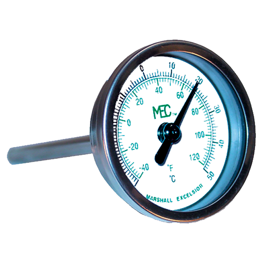 MEJ701 (Marshall Excelsior) Thermometer-2 Dial Ss 1/2 Mpt 6 Probe