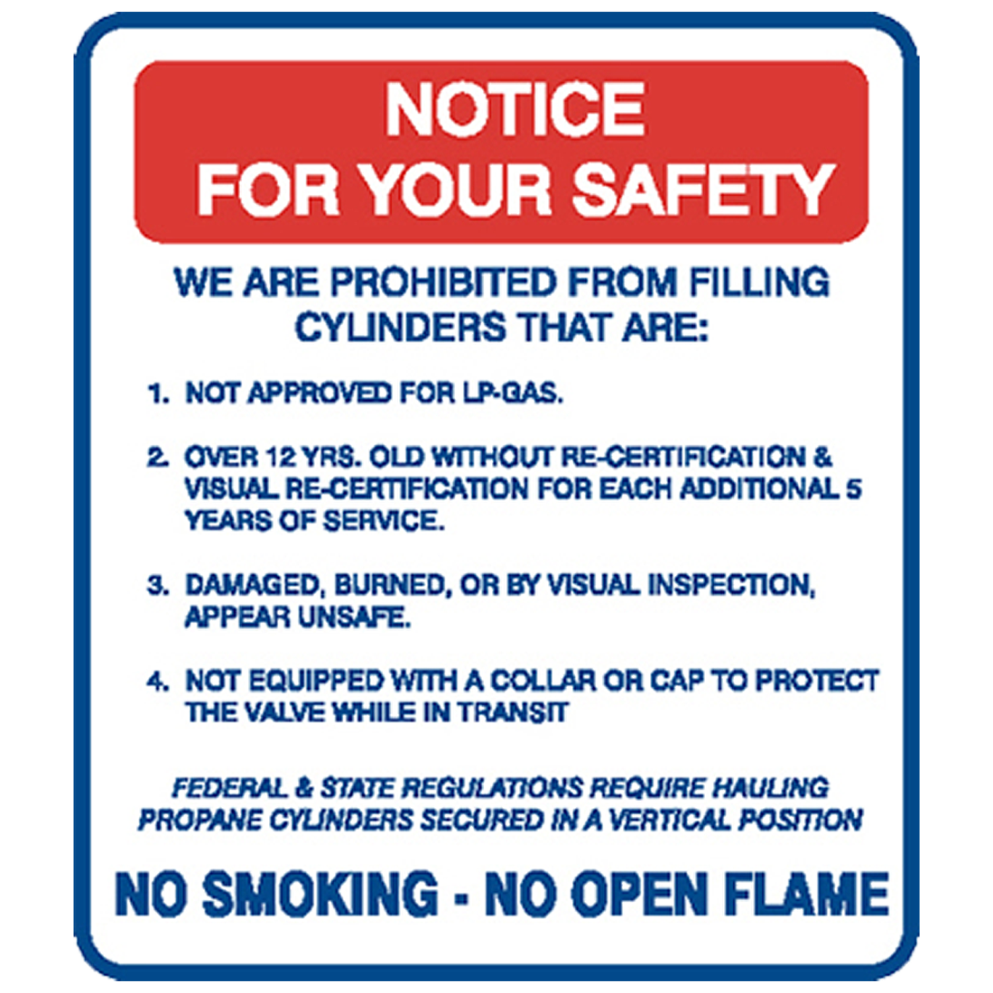 P102 (Douglass) Decal-Vinyl Notice Your Red/Blu/Wht