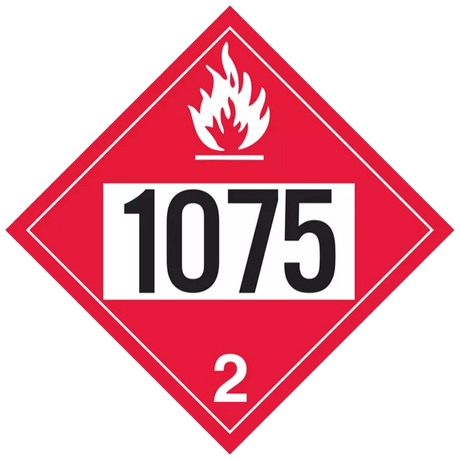 P1075 (Douglass) Placard-Poly Dot Diamond 1075 Lp Gas