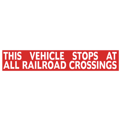 S22-A (Douglass) Decal-Reflective Vehicle Stops Rr Xings
