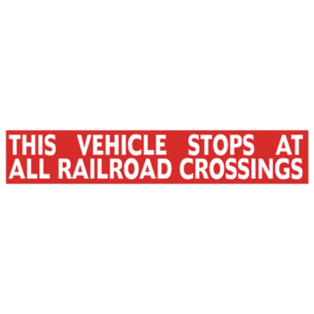 S22-A (Douglass) Decal-Reflective Vehicle Stops Rr Xings
