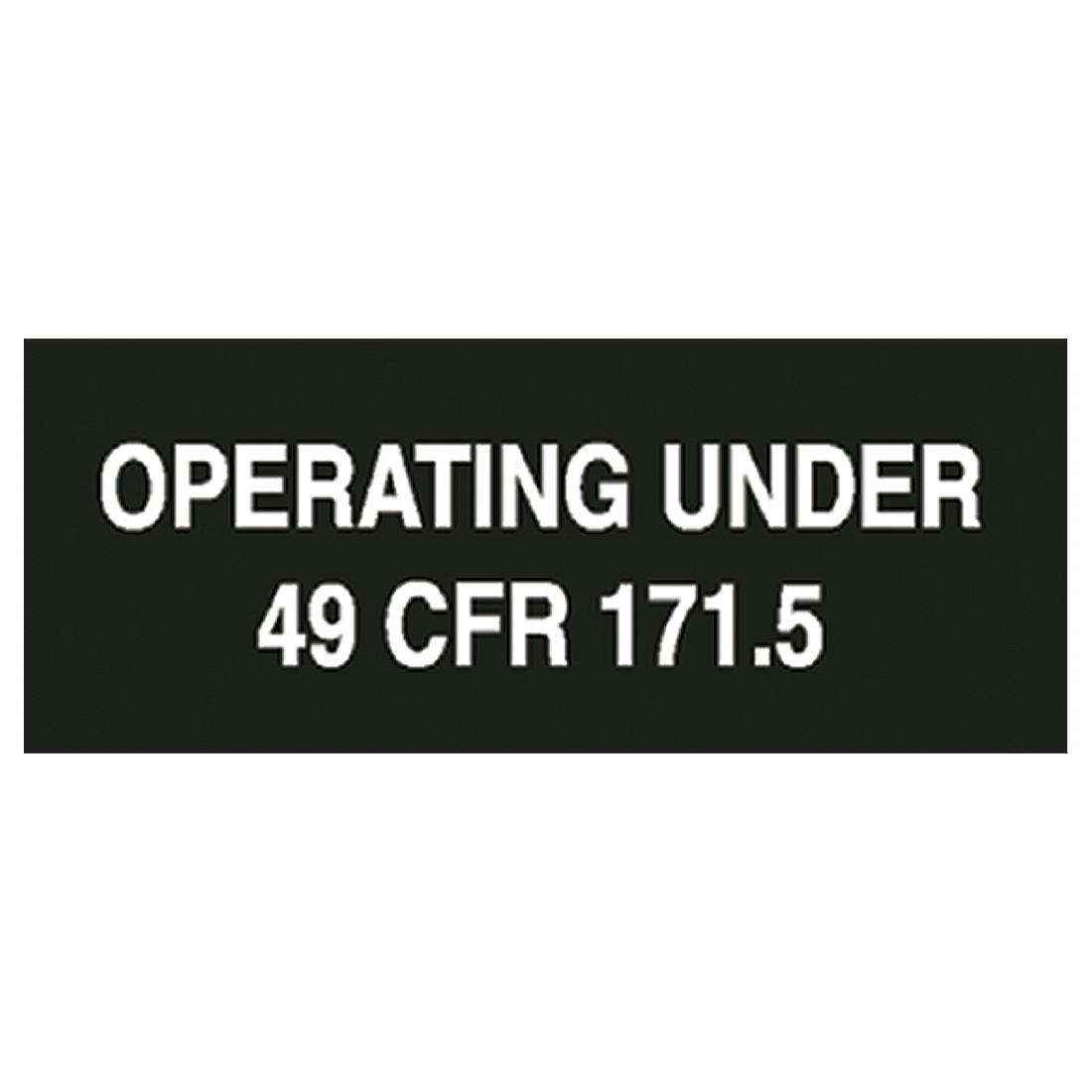 V109 (Douglass) Decal-Vinyl Operating Under 49Cfr