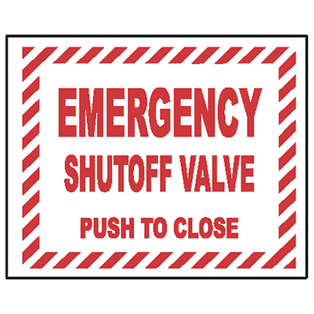 V129 (Douglass) Decal-Vinyl Emer So Vlv Push