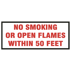 V26-B (Douglass) Decal-Vinyl No Smoking Or Opn Flme