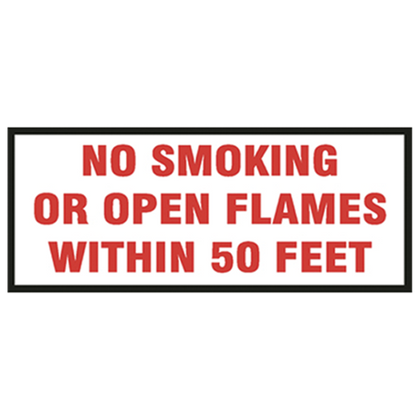 V26-B (Douglass) Decal-Vinyl No Smoking Or Opn Flme
